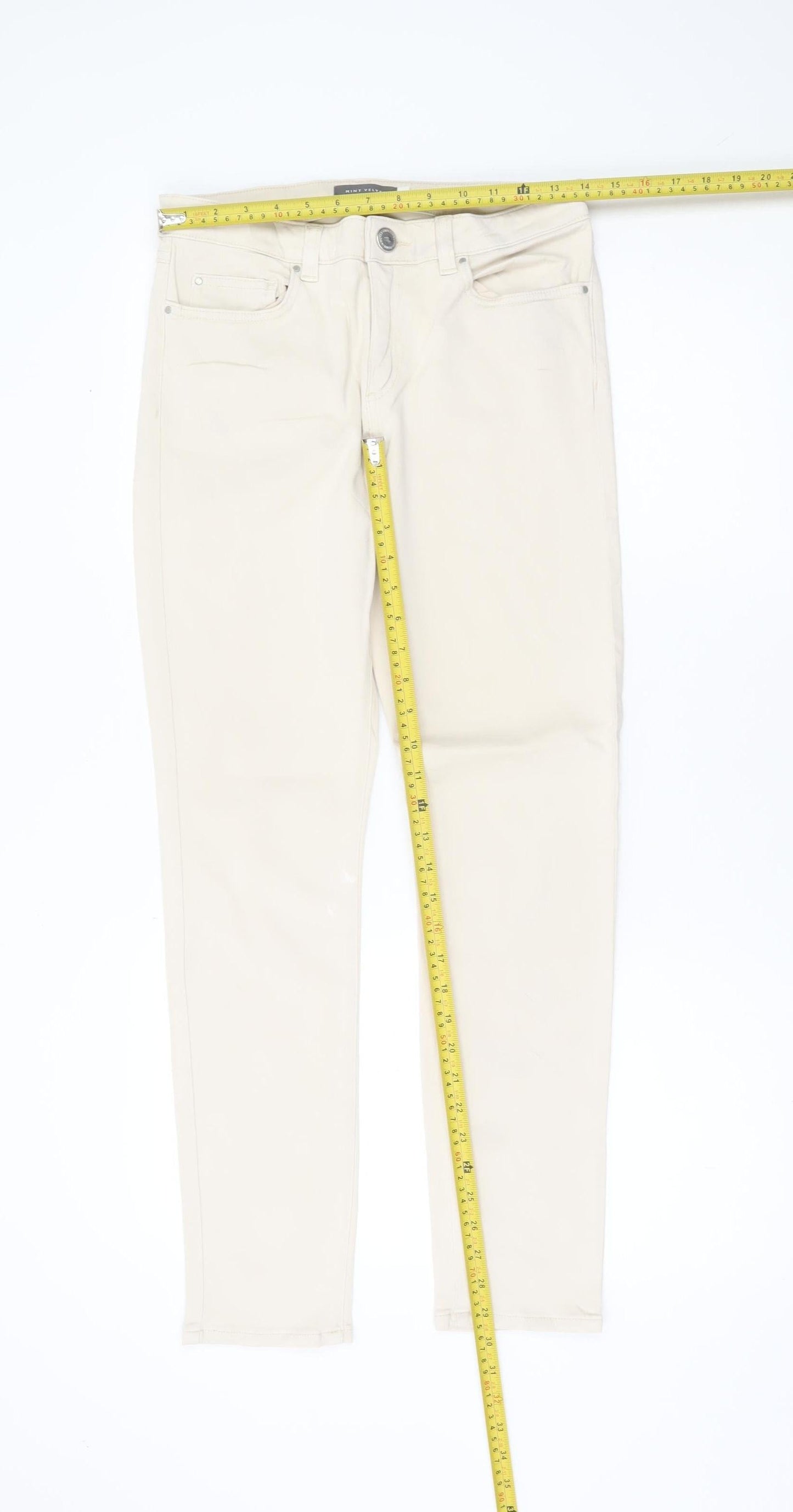 Mint Velvet Women’s Beige Slim Chino Trousers Size 12
