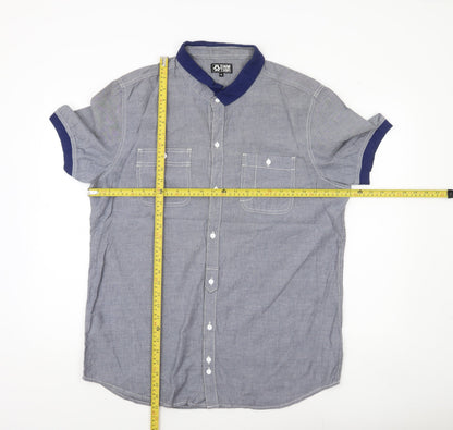 DNM 73SR Men’s Blue Chambray Cotton Short Sleeve Shirt XL