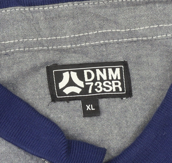DNM 73SR Men’s Blue Chambray Cotton Short Sleeve Shirt XL