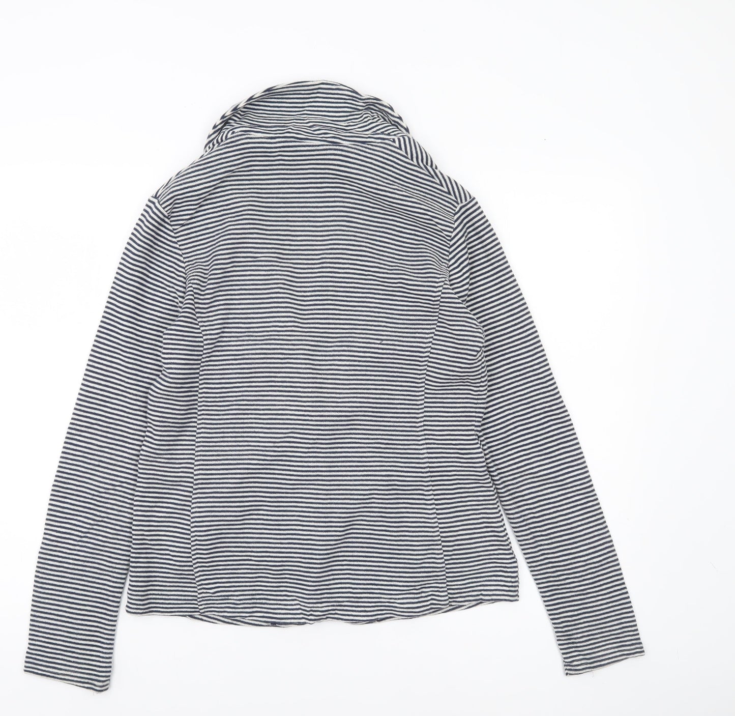New Look Womens Blue Striped Jersey Blazer Jacket Size 12