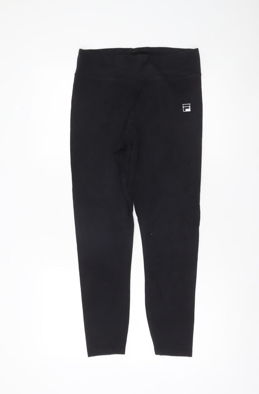 Fila Women Black L Leggings Slim Fit Stretch Activewear