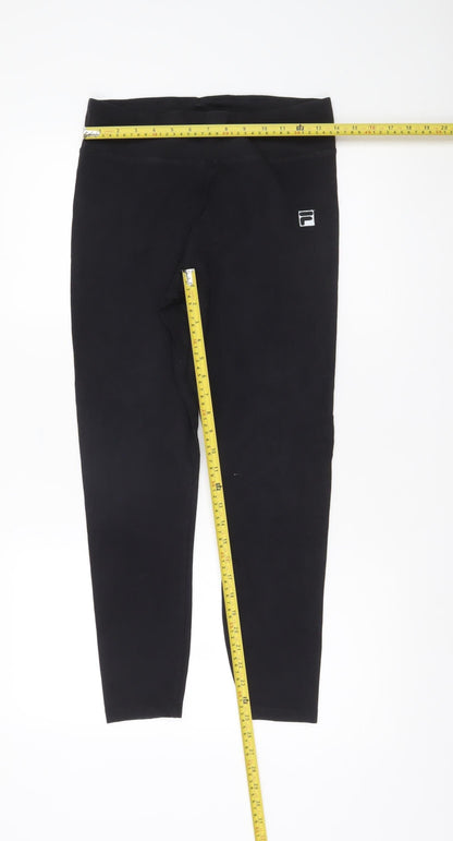 Fila Women Black L Leggings Slim Fit Stretch Activewear