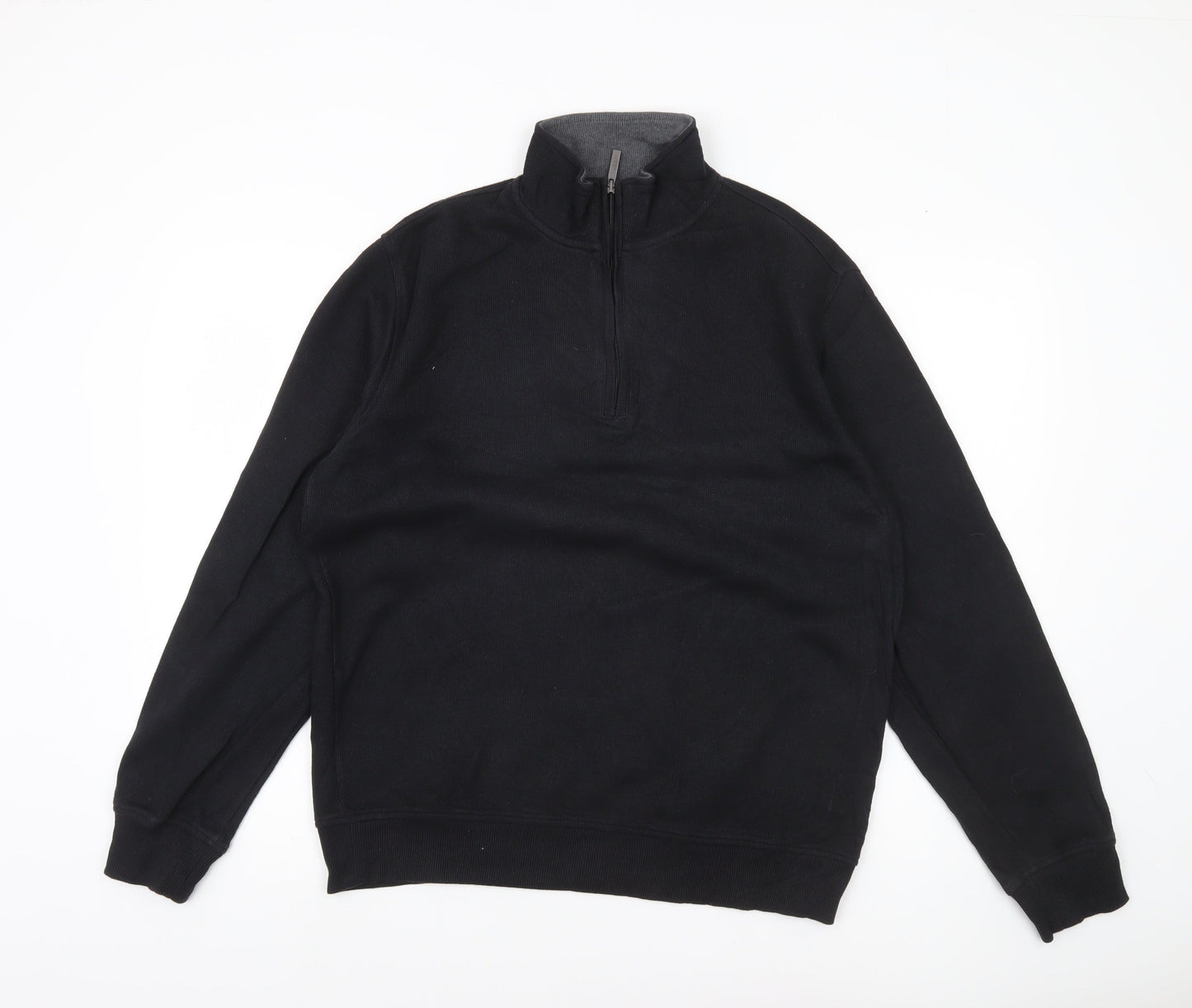 Van Heusen Men’s Black M 1/4 Zip High Neck Sweatshirt