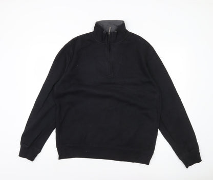Van Heusen Men’s Black M 1/4 Zip High Neck Sweatshirt
