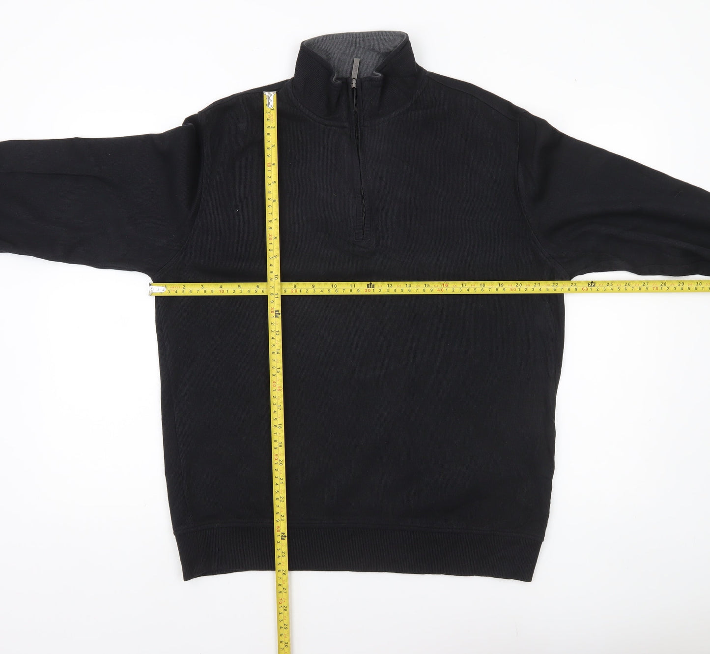 Van Heusen Men’s Black M 1/4 Zip High Neck Sweatshirt