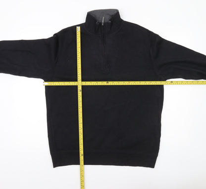 Van Heusen Men’s Black M 1/4 Zip High Neck Sweatshirt