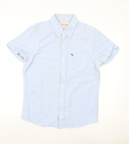 Abercrombie & Fitch Men’s Blue M Button-Down Short Sleeve Shirt