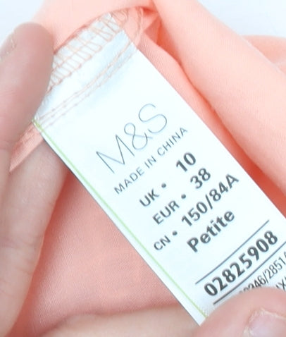 Marks and Spencer Womens Pink Petite Blouse UK 10 Sleeveless