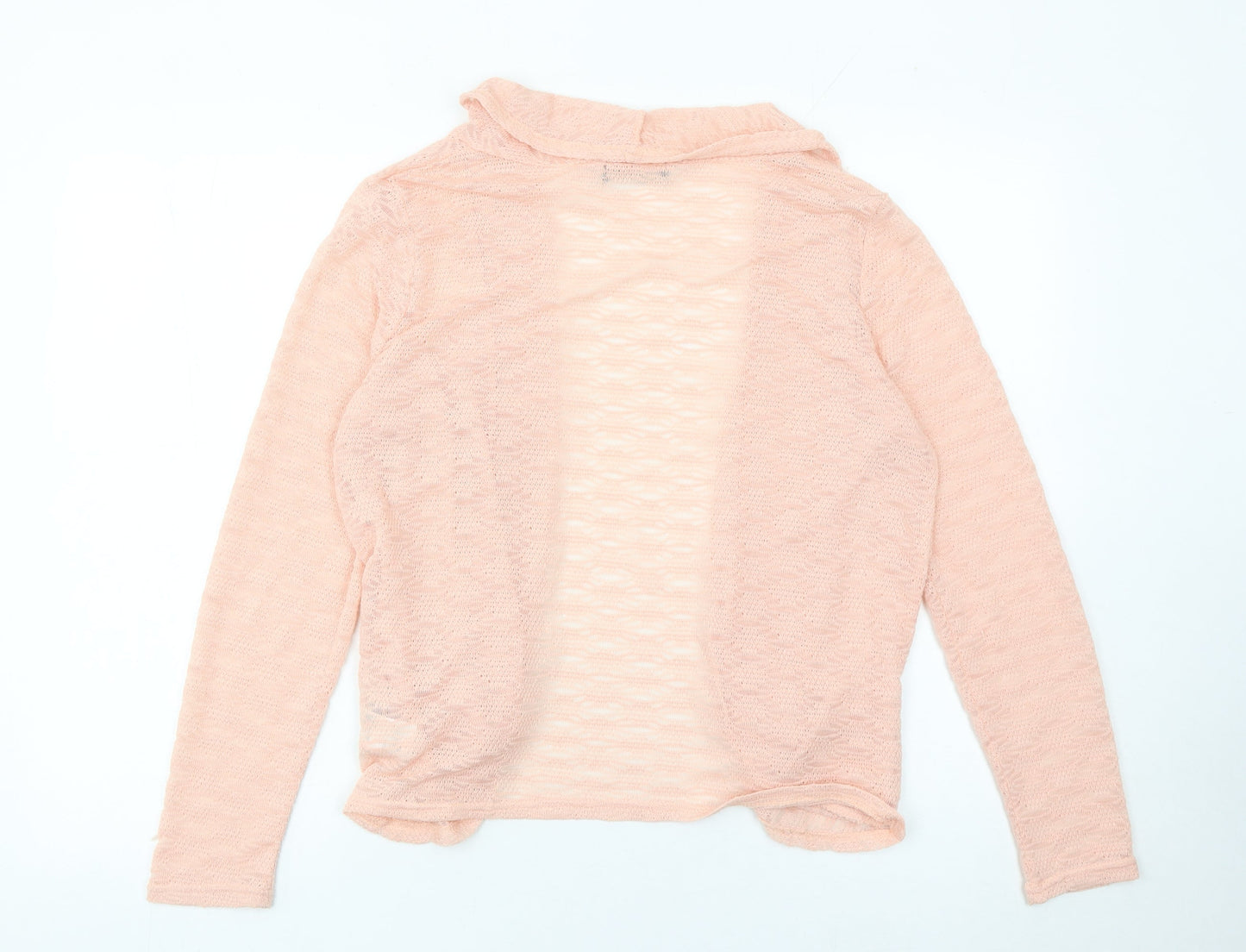 Oasis Womens Pink M Open Knit Lightweight Cardigan Long Sleeve
