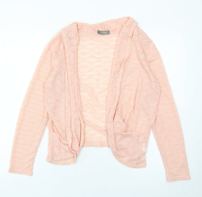 Oasis Womens Pink M Open Knit Lightweight Cardigan Long Sleeve