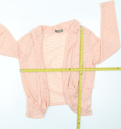 Oasis Womens Pink M Open Knit Lightweight Cardigan Long Sleeve
