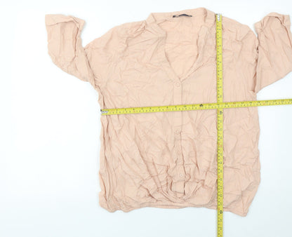 Marks and Spencer Women’s Beige Size 12 Tunic Button-Up Blouse