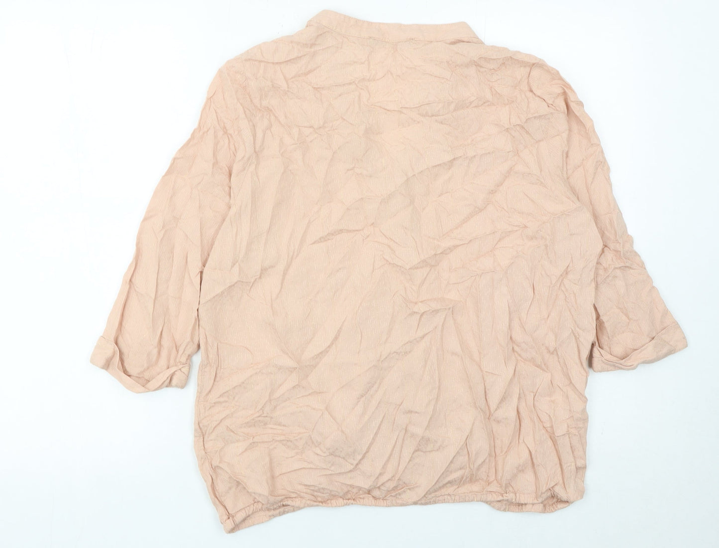 Marks and Spencer Women’s Beige Size 12 Tunic Button-Up Blouse
