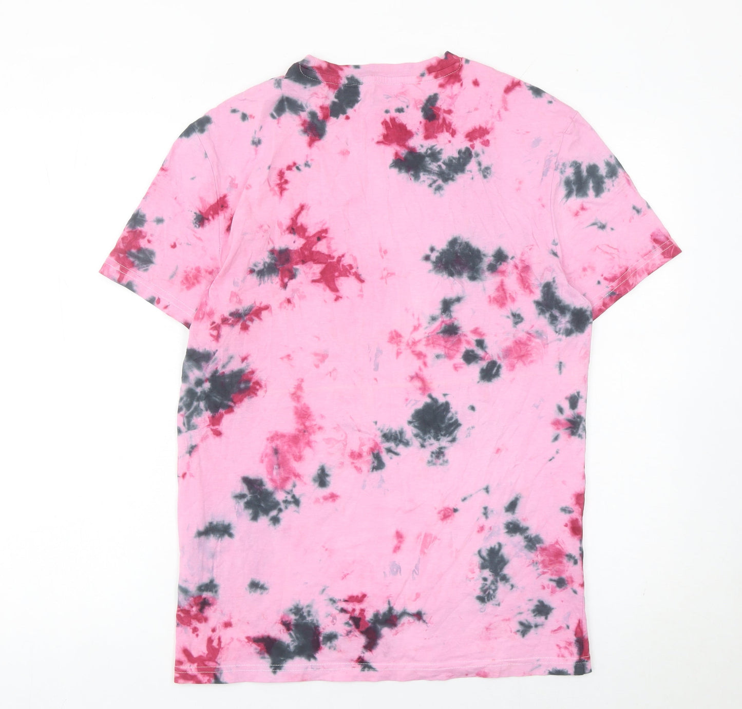 H&M Women’s Pink Tie Dye Cotton T-Shirt Small Casual Top
