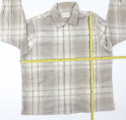 FW Bridge Womens Beige Check Jacket 2XL Plus Long Sleeve Casual