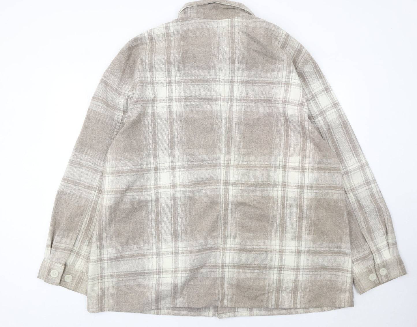 FW Bridge Womens Beige Check Jacket 2XL Plus Long Sleeve Casual