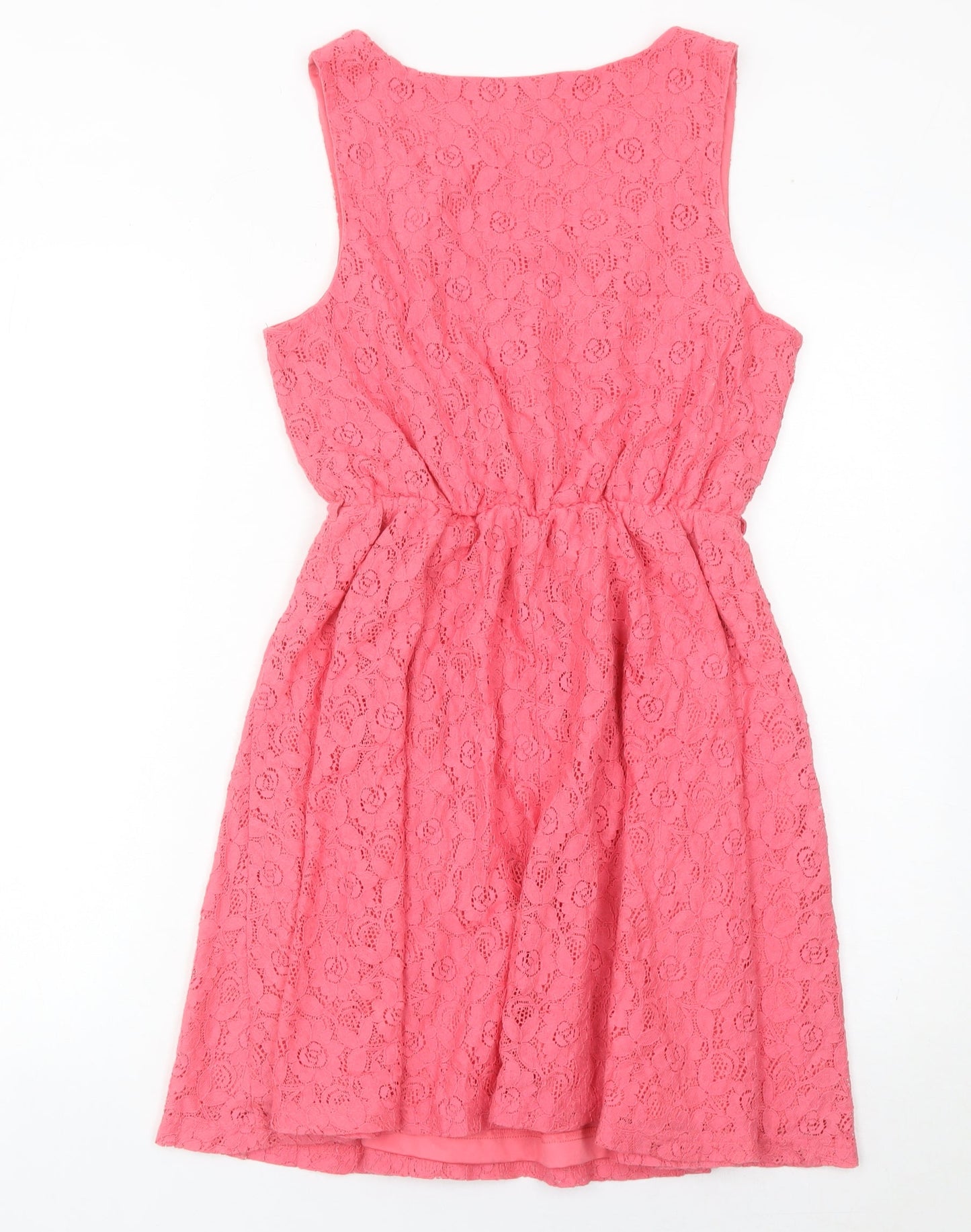 New Look Women’s Pink Lace A-Line Knee Length Dress Size 8