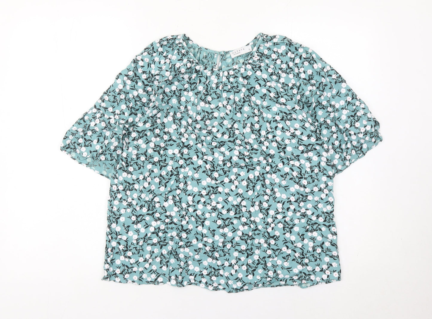 Matalan Women’s Blue Floral Blouse Size 8 Viscose Tunic Top