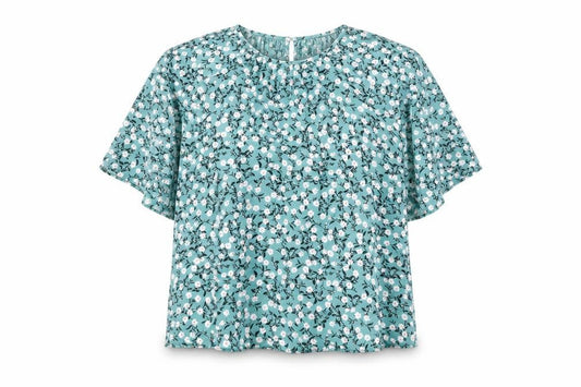 Matalan Women’s Blue Floral Blouse Size 8 Viscose Tunic Top