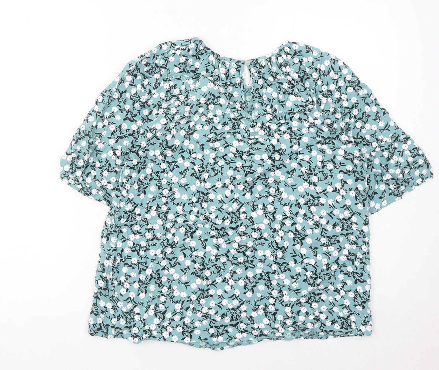 Matalan Women’s Blue Floral Blouse Size 8 Viscose Tunic Top