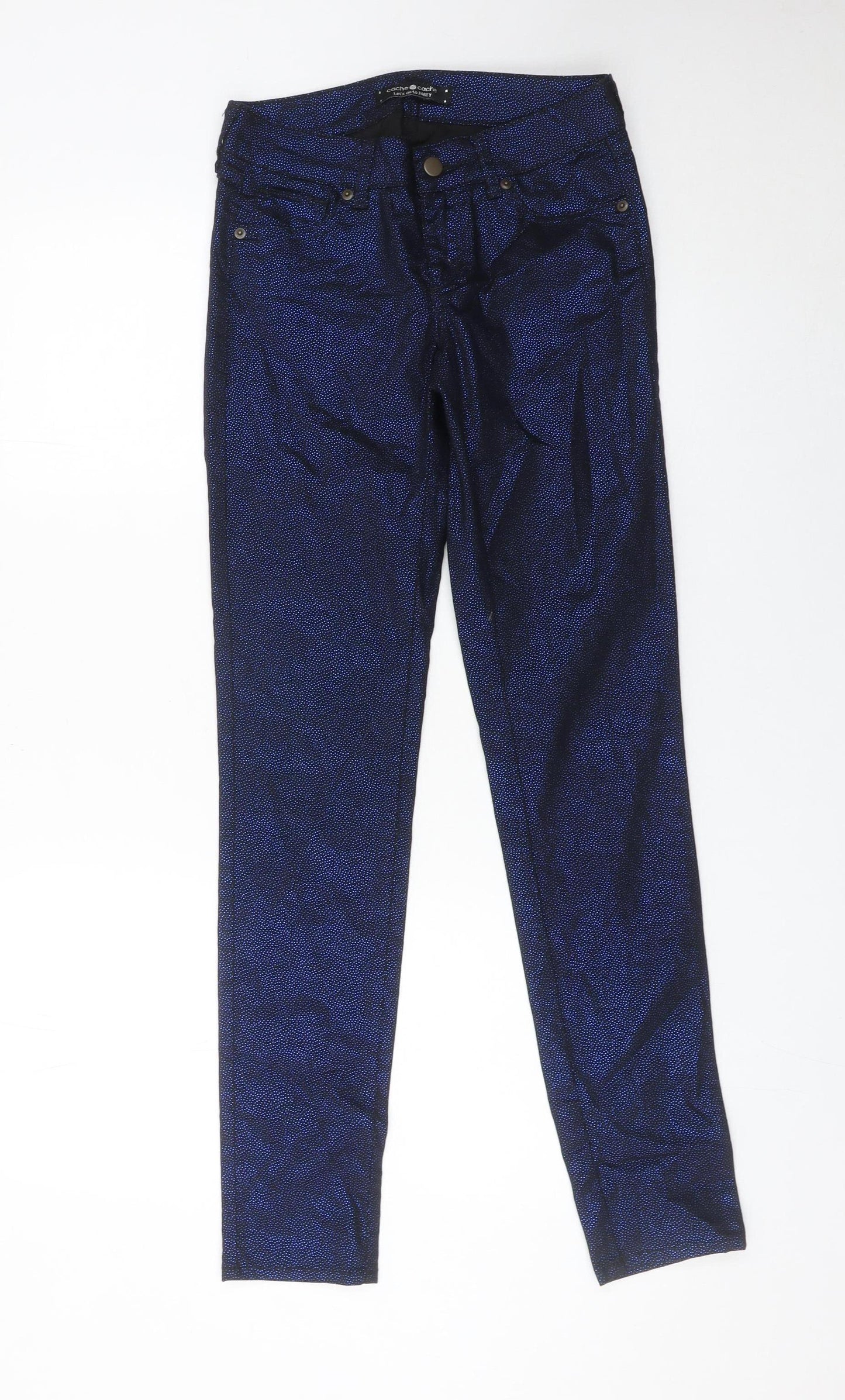 Cache Cache Women’s Blue Geometric Skinny Trousers Size 8