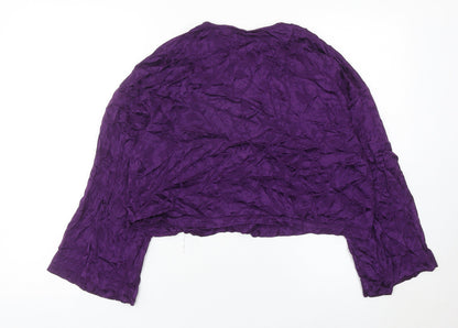 Zara Women Purple Cropped Blouse Long Sleeve Size 12