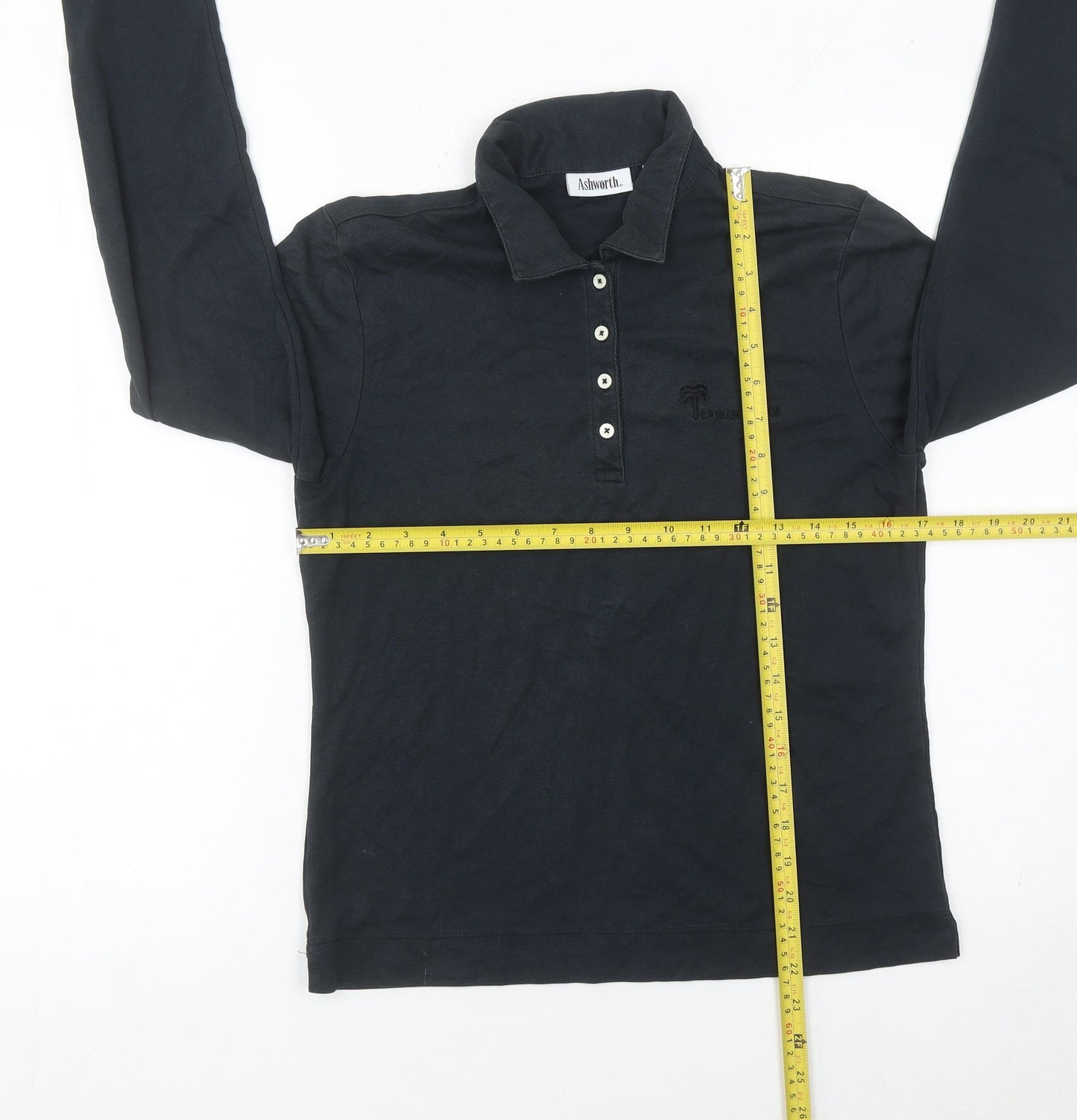 Ashworth Men’s Black Long Sleeve Golf Polo Shirt Size S