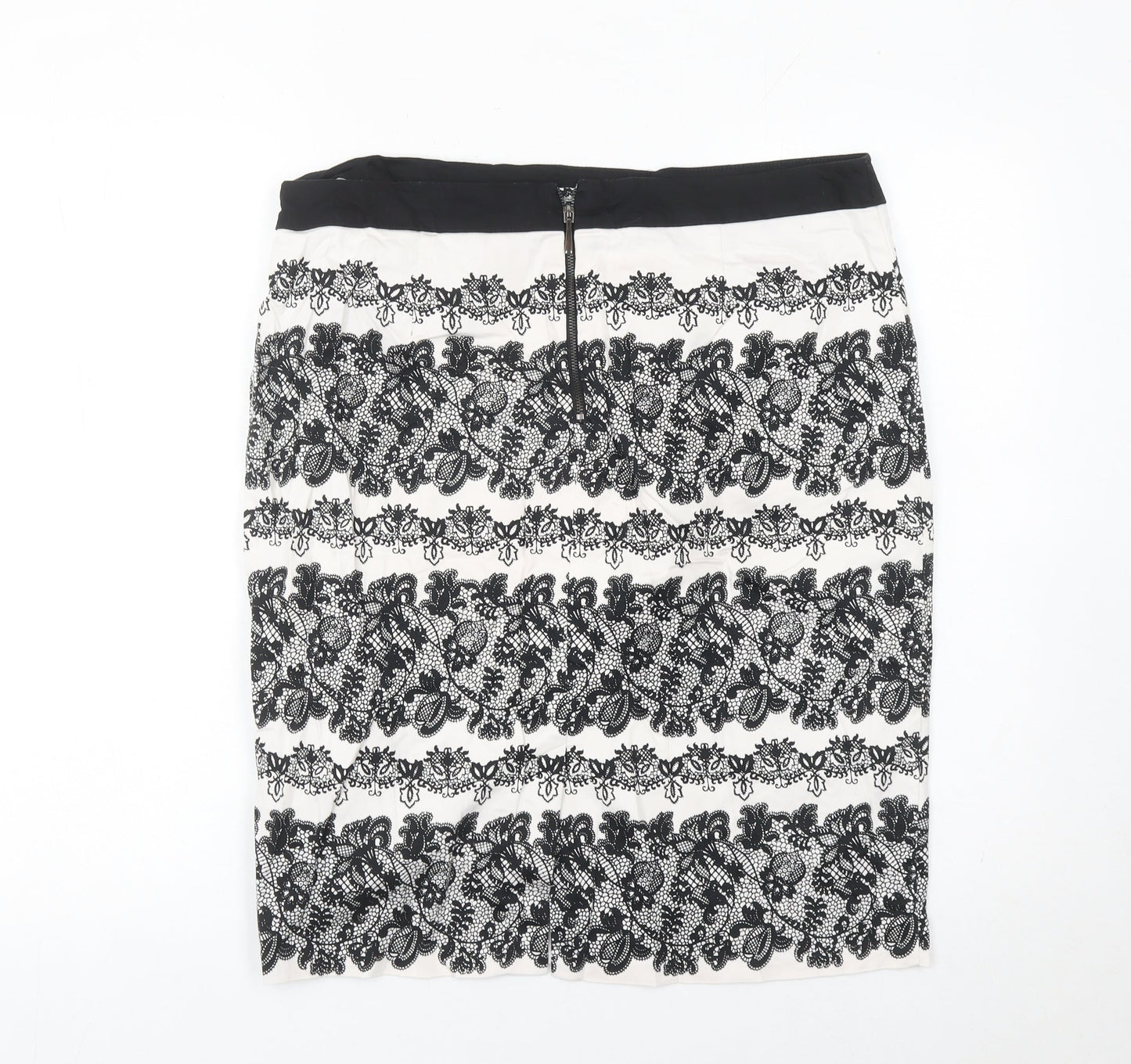 Marks and Spencer Women’s Black White Lace Pencil Skirt UK 14