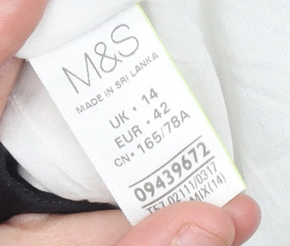 Marks and Spencer Women’s Black White Lace Pencil Skirt UK 14