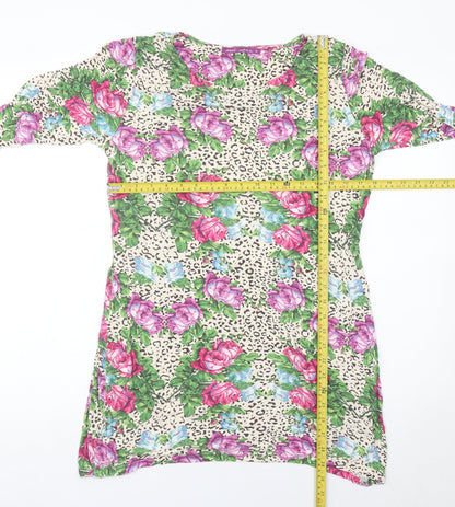 Next Women’s Multicoloured Floral Animal Print Shift Dress Size 12