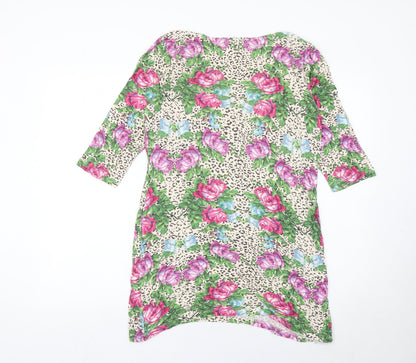 Next Women’s Multicoloured Floral Animal Print Shift Dress Size 12