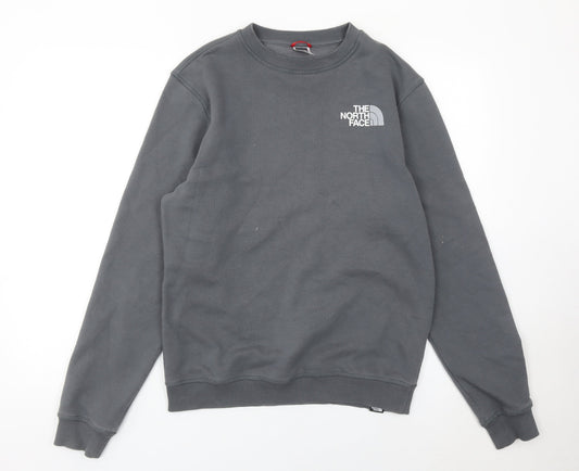The North Face Men’s Grey Crew Neck Sweatshirt S Pullover Logo