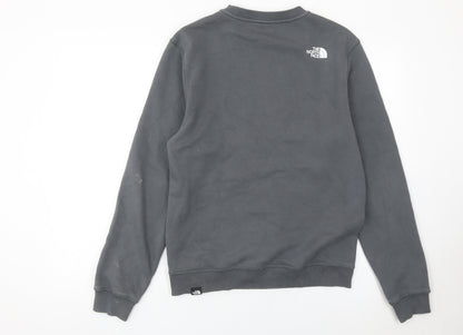 The North Face Men’s Grey Crew Neck Sweatshirt S Pullover Logo