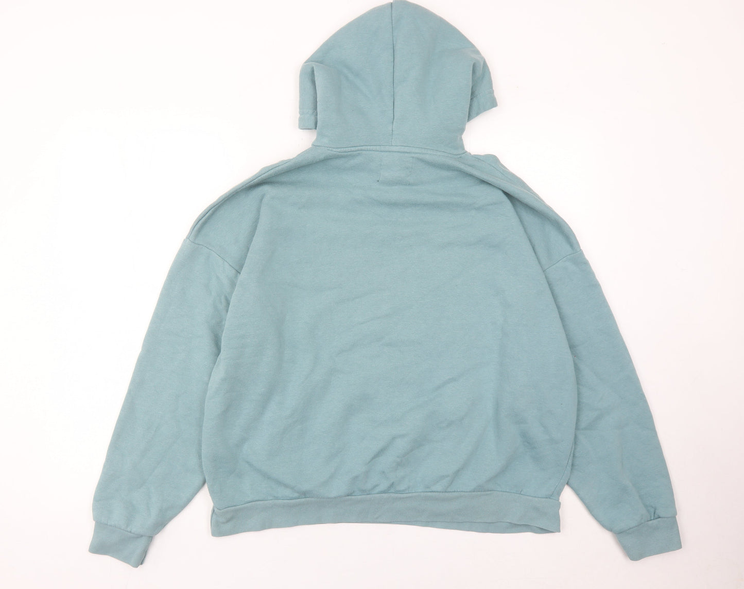 Boohoo Women Green Pullover Hoodie M Regular Fit Cotton Blend