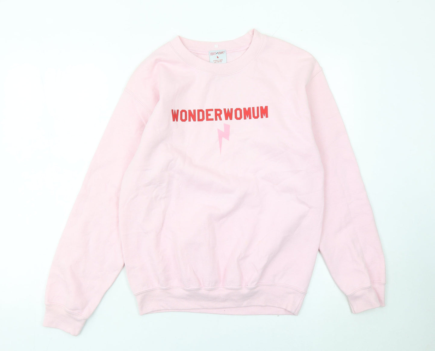 Rock On Ruby Womens Pink WonderWomum Sweatshirt M Cotton