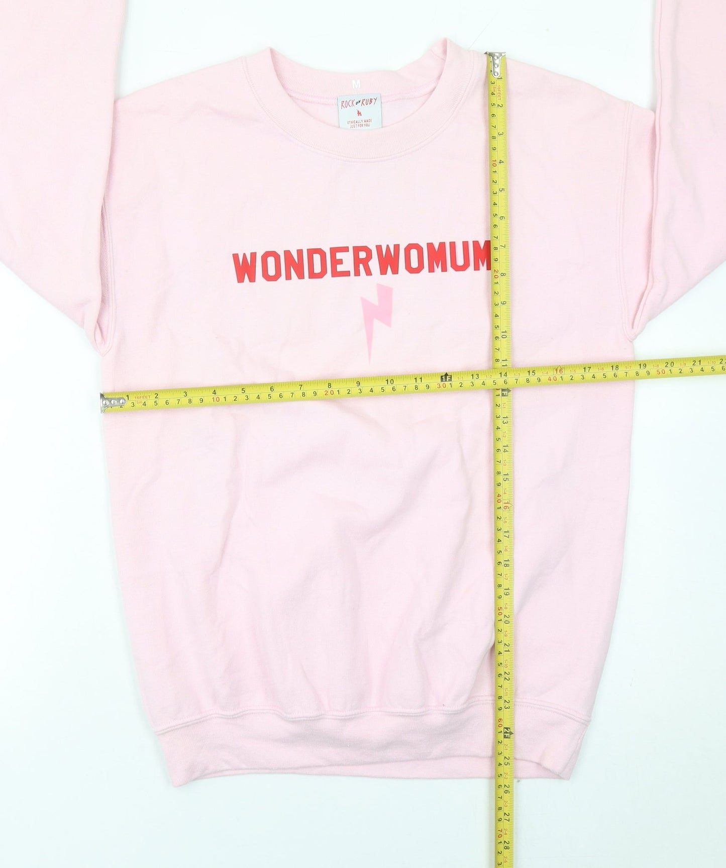 Rock On Ruby Womens Pink WonderWomum Sweatshirt M Cotton