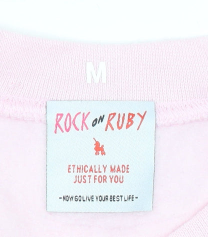 Rock On Ruby Womens Pink WonderWomum Sweatshirt M Cotton