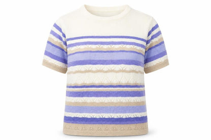 Bonmarché Womens Multicoloured Striped Acrylic Pullover Jumper L