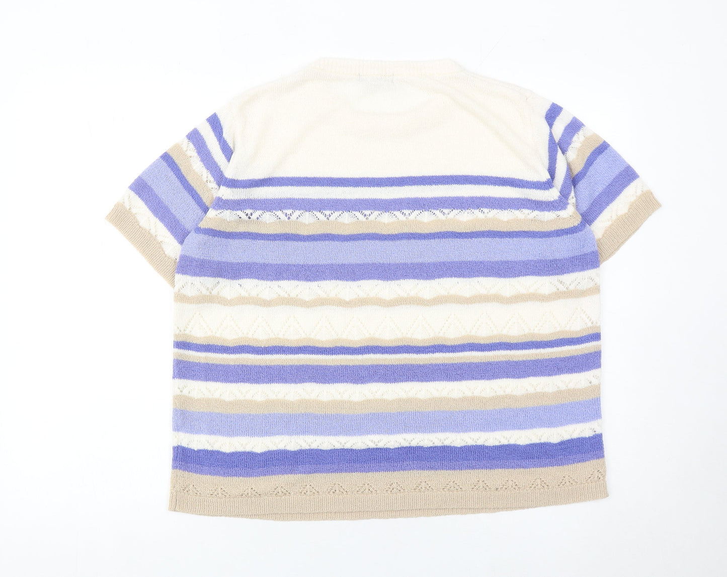 Bm Womens Multicoloured Striped Acrylic Pullover Jumper L