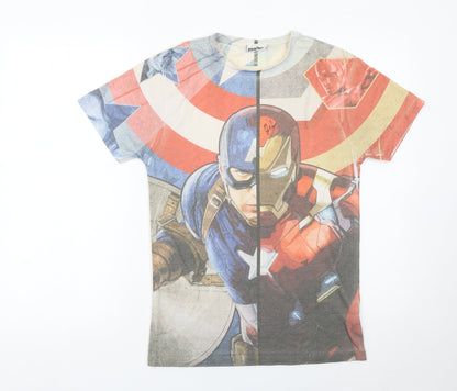 Marvel Men’s XS Multicoloured Graphic T-Shirt Captain America Iron Man