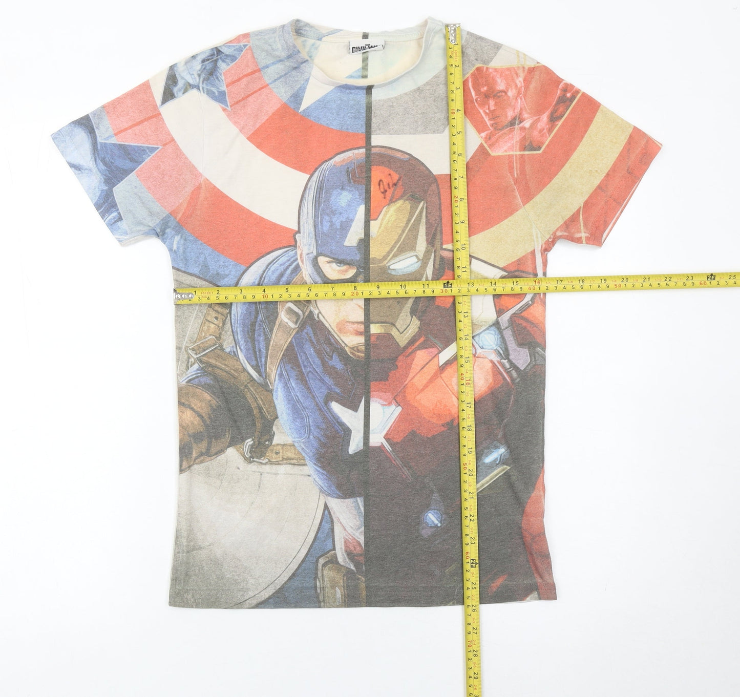 Marvel Men’s XS Multicoloured Graphic T-Shirt Captain America Iron Man