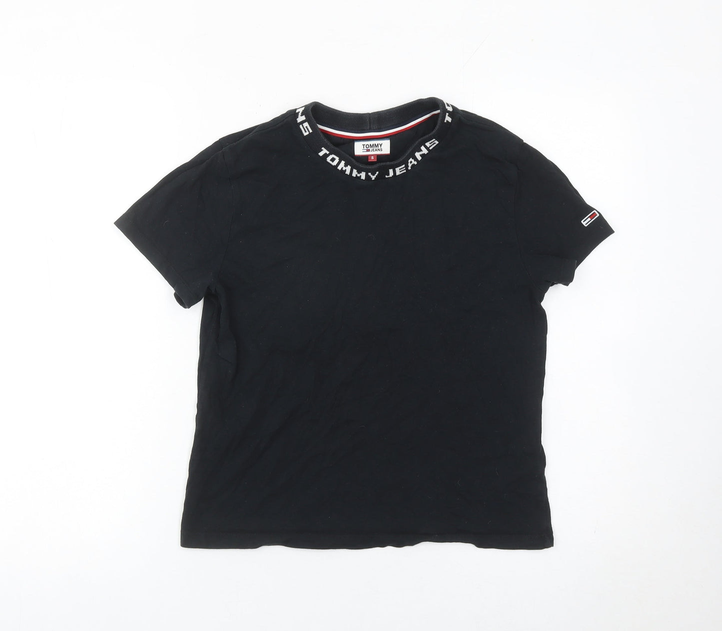 Womens UK Size S Tommy Jeans Black Basic T-Shirt