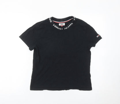 Womens UK Size S Tommy Jeans Black Basic T-Shirt