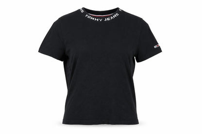 Womens UK Size S Tommy Jeans Black Basic T-Shirt