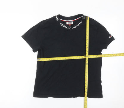 Womens UK Size S Tommy Jeans Black Basic T-Shirt