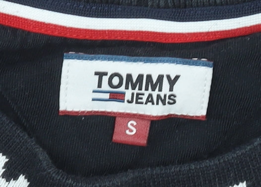 Womens UK Size S Tommy Jeans Black Basic T-Shirt