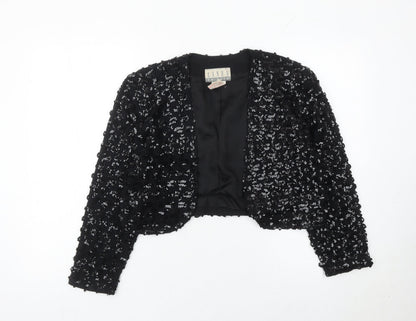 Linea Privata Girls Black Sequin Shrug Long Sleeve Party Cardigan Size 15Y
