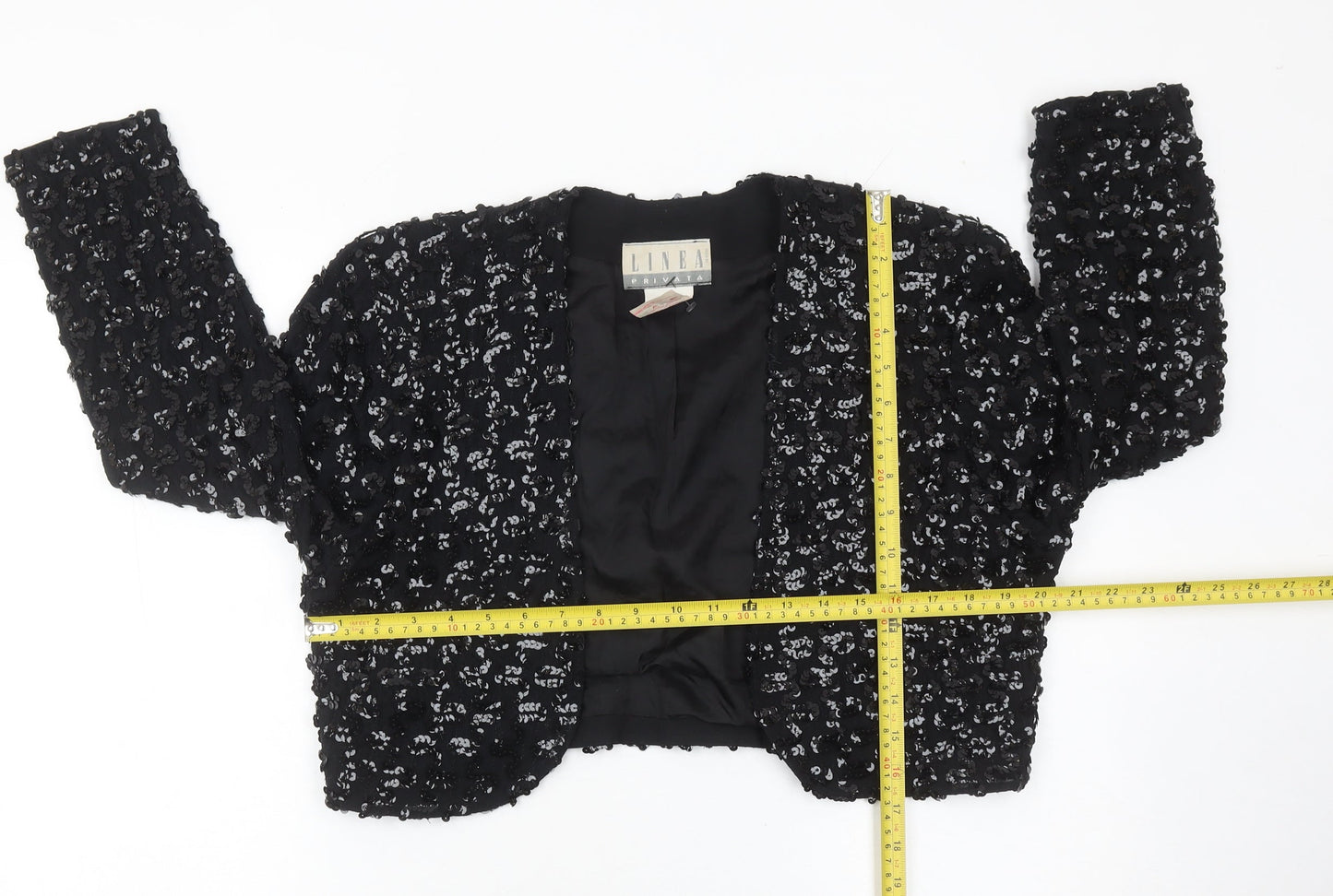 Linea Privata Girls Black Sequin Shrug Long Sleeve Party Cardigan Size 15Y