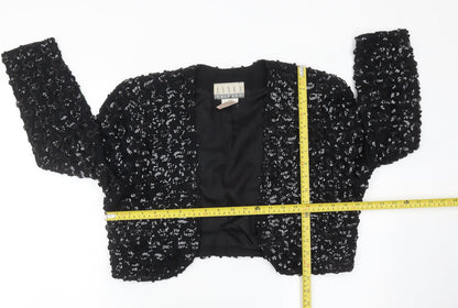 Linea Privata Girls Black Sequin Shrug Long Sleeve Party Cardigan Size 15Y