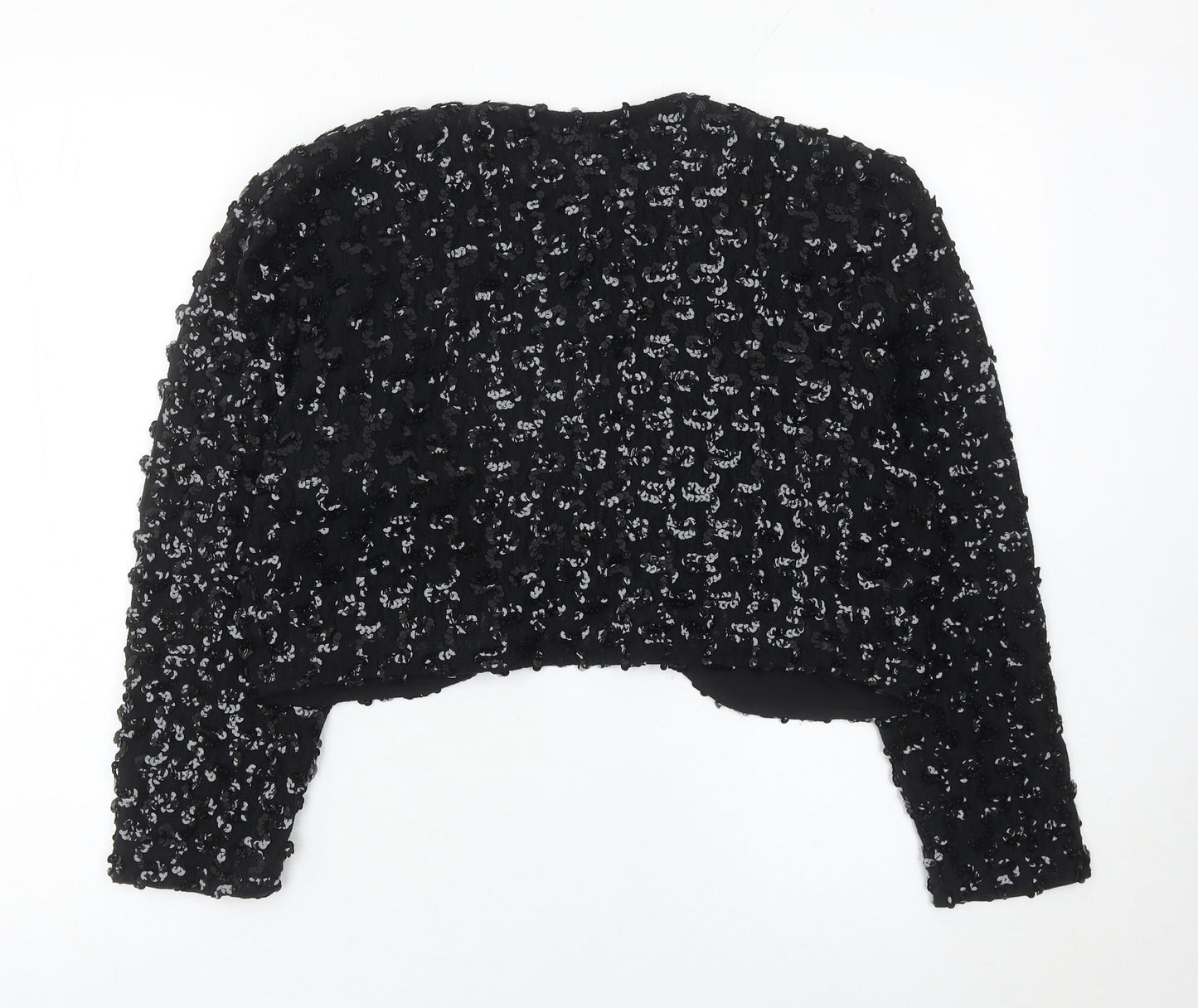 Linea Privata Girls Black Sequin Shrug Long Sleeve Party Cardigan Size 15Y